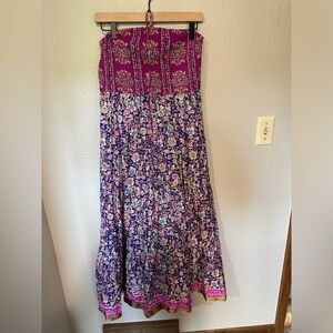 Anthropologie Maeve Daleka Halter Silk Floral Midi Dress